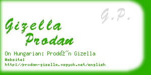 gizella prodan business card